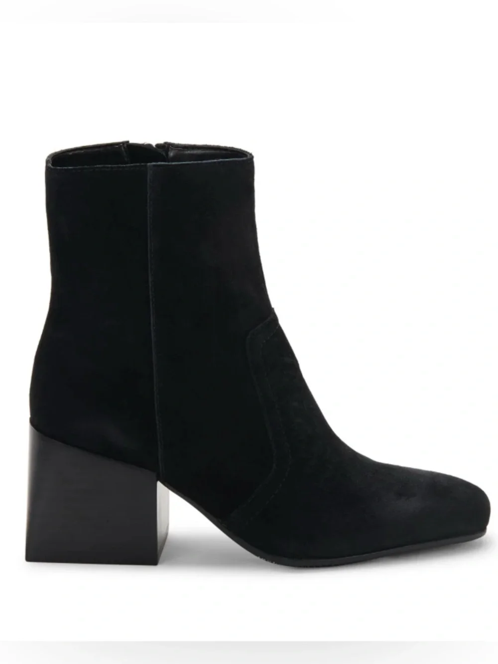 Blondo Salome Waterproof Cow Suede Ankle Boots Black Block Heel 9.5M
